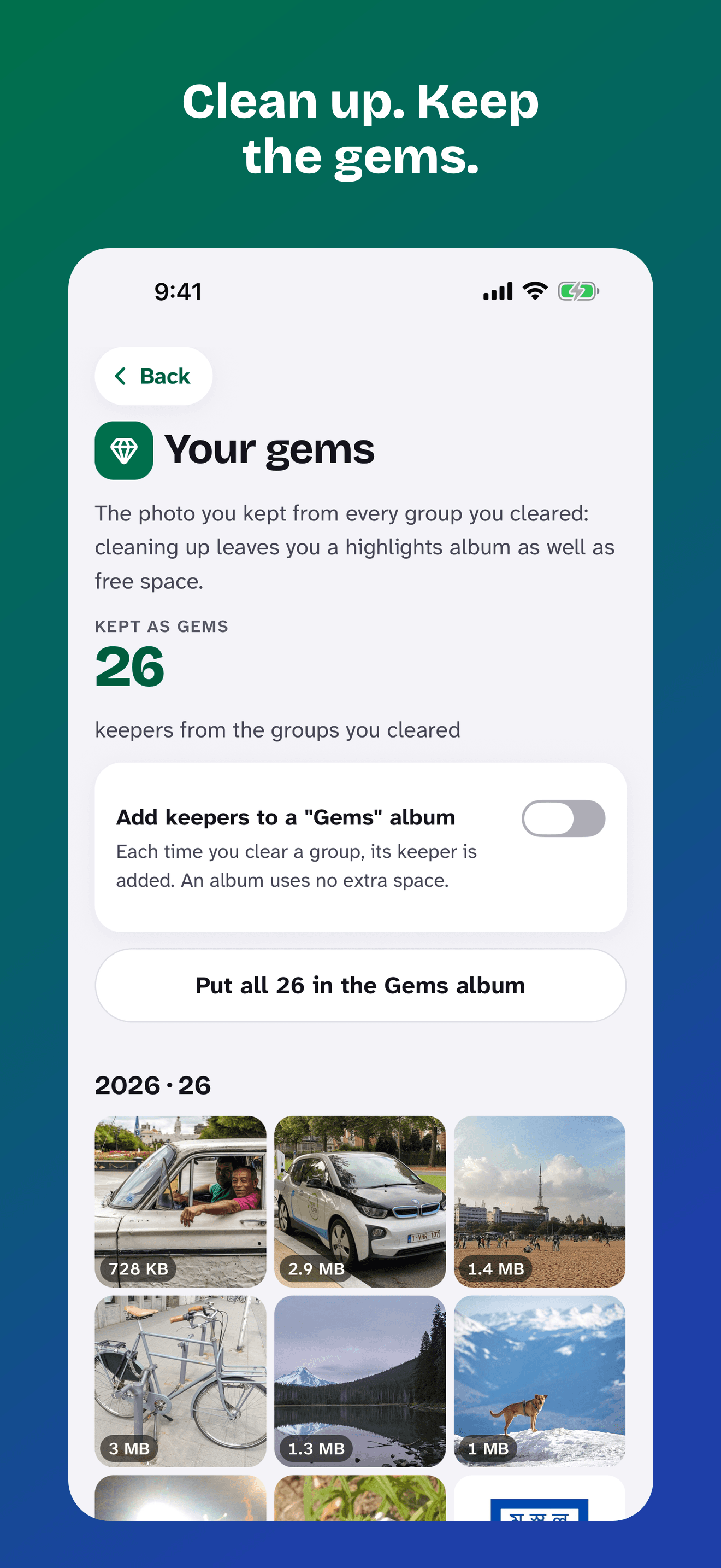Screenshot: Clean up. Keep the gems.