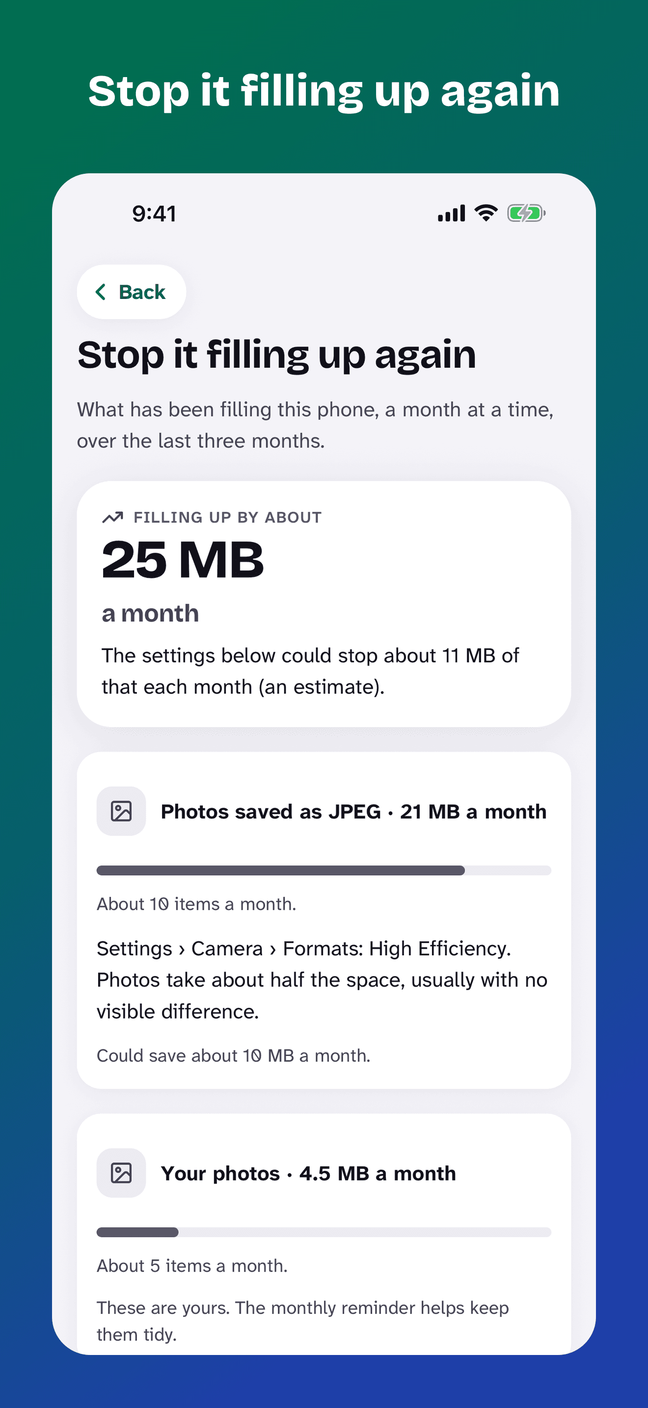 Screenshot: Stop it filling up again